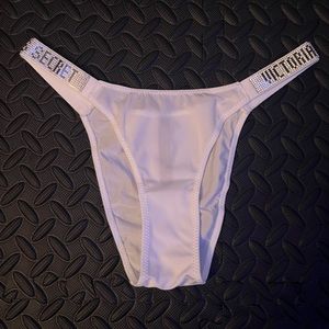 Victoria's Secret VS Bombshell Shine Strap Brazilian Panty - White New M
